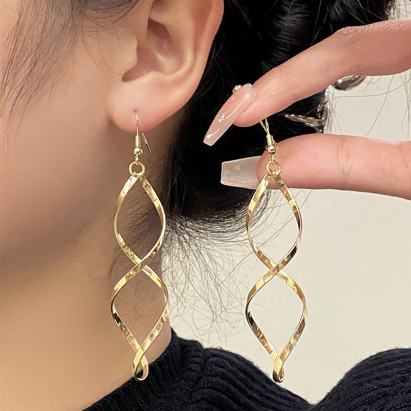 Spiral Dangle Brincos | Ouro