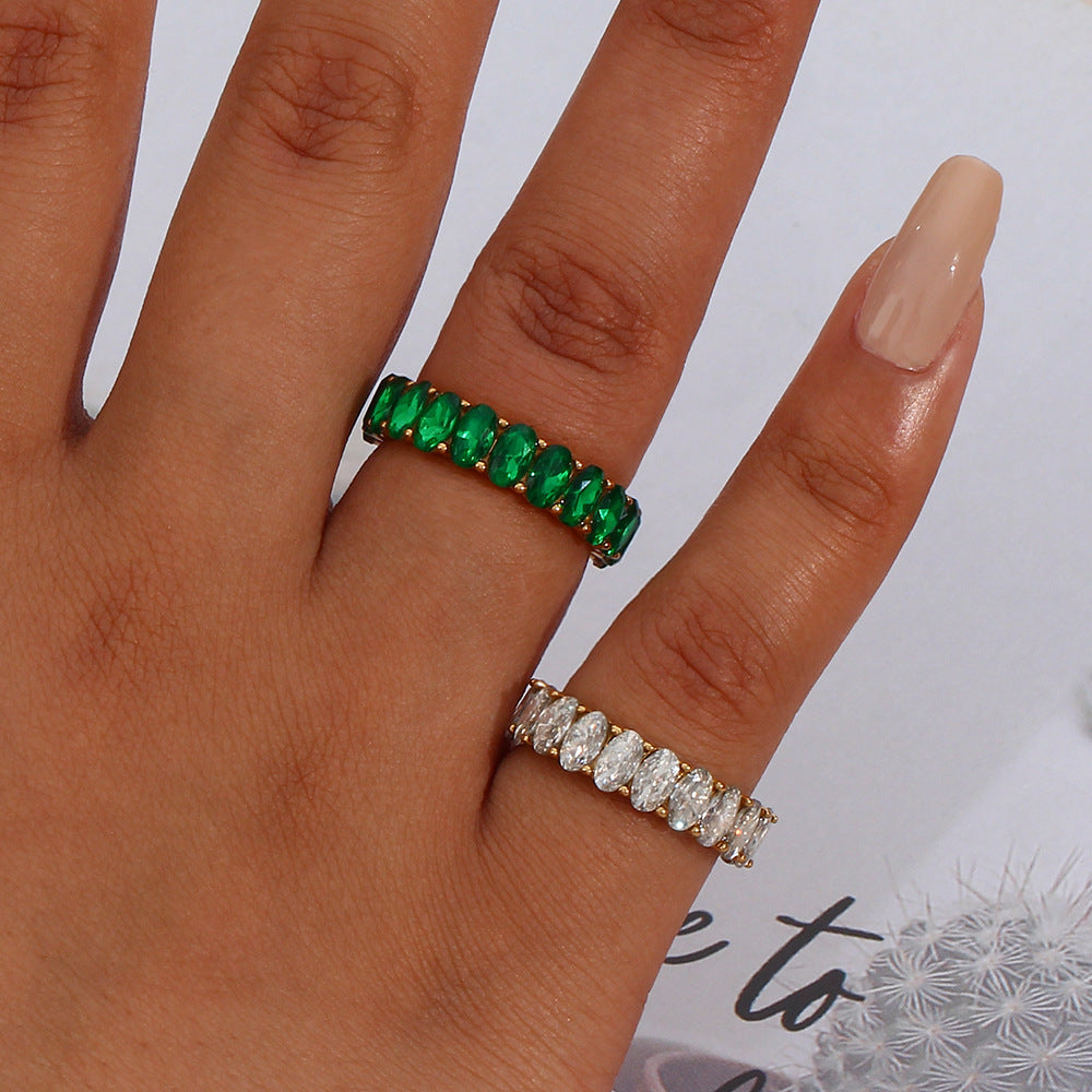 Antoinette Diamante Simulant Ouro Anel