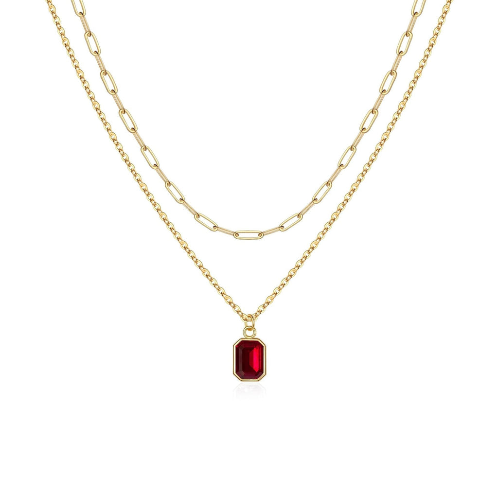 Paperclip Layered Rubi Colar | Ouro