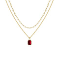 Paperclip Layered Rubi Colar | Ouro