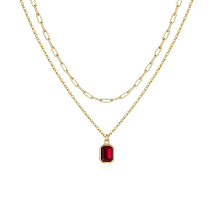 Paperclip Layered Rubi Colar | Ouro