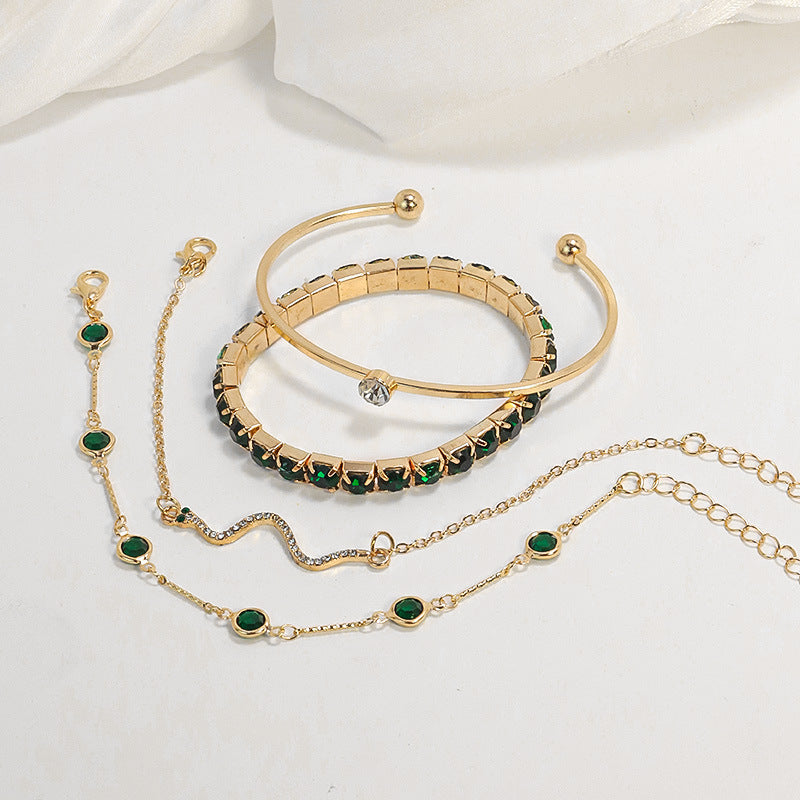 Ouro Esmeralda Conjunto de Pulseiras
