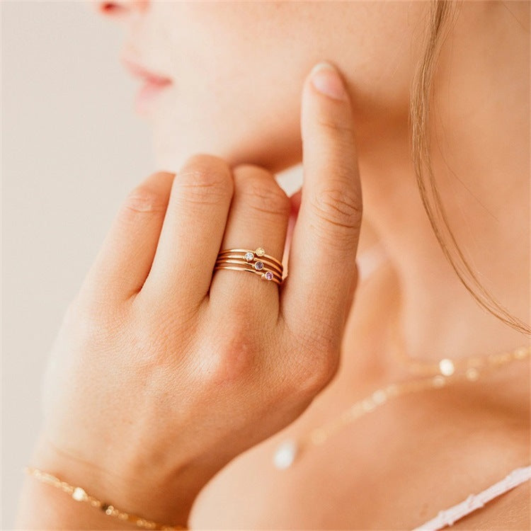 Amelia Birthstone Stacker Anel