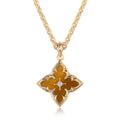 Brown Clover Pendant Colar | Ouro