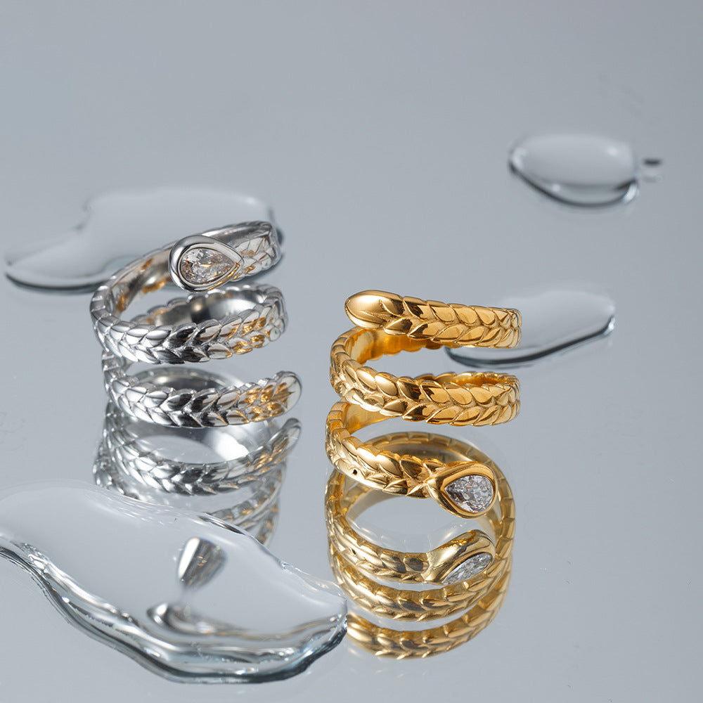 Davina Ouro Serpent Anel