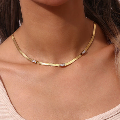 Eve Herringbone Ouro Colar