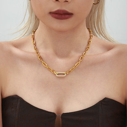 Paved Chunky Chain Link Conjunto de Joias | Ouro