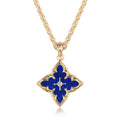 Blue Clover Pendant Colar | Ouro