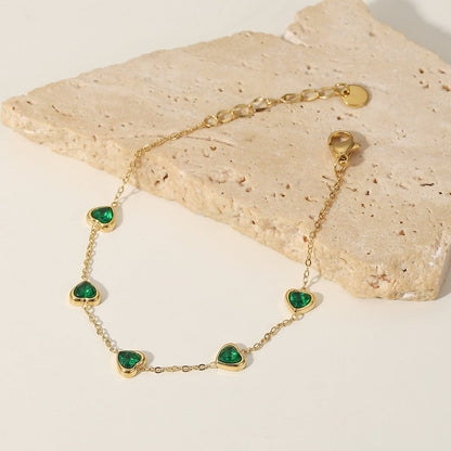 Francia Green Coração Pulseira