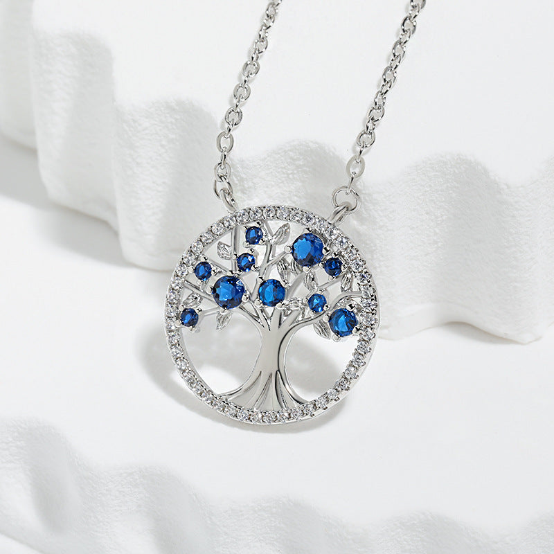 Tree of Life Safira Colar | Branco Ouro