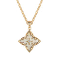 Branco Clover Pendant Colar | Ouro