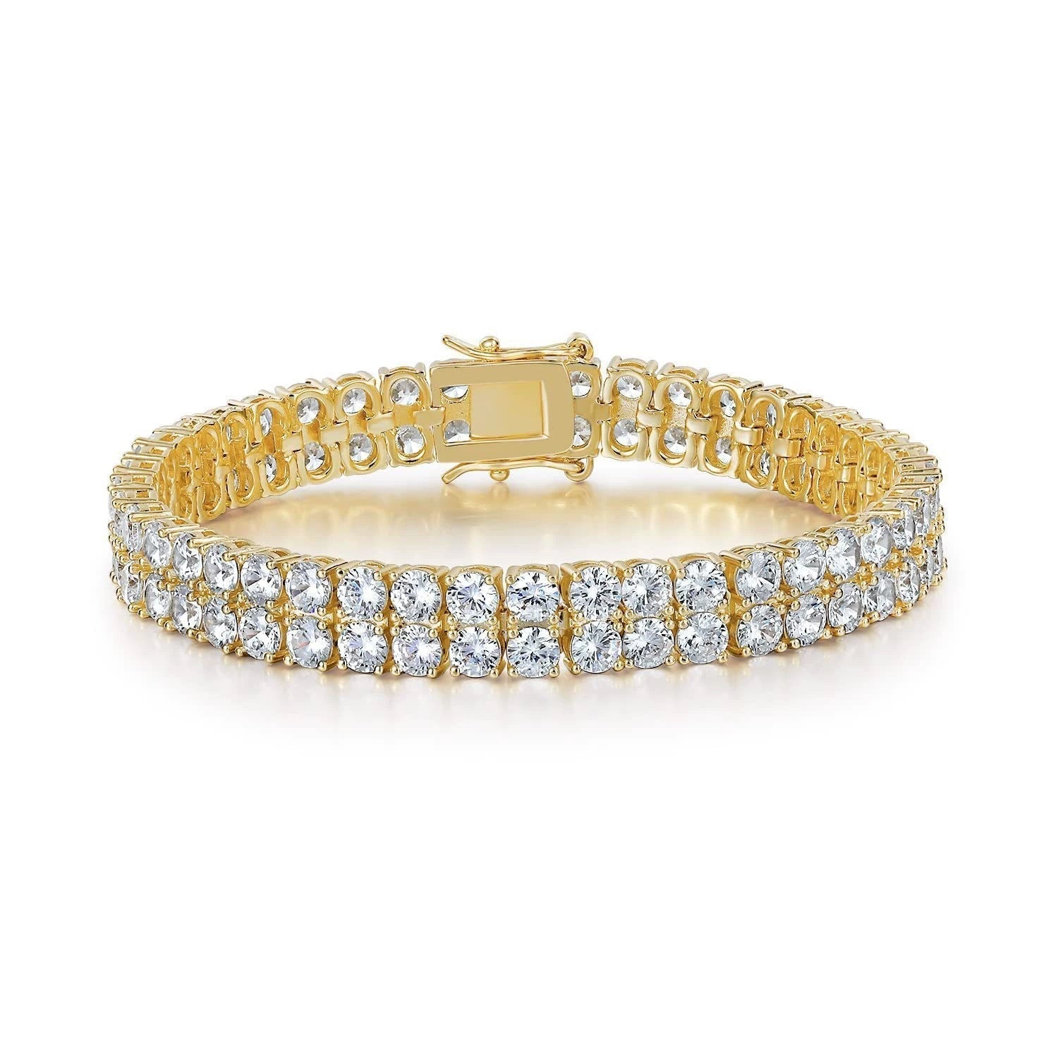 Double Row Pulseira Tennis | Ouro