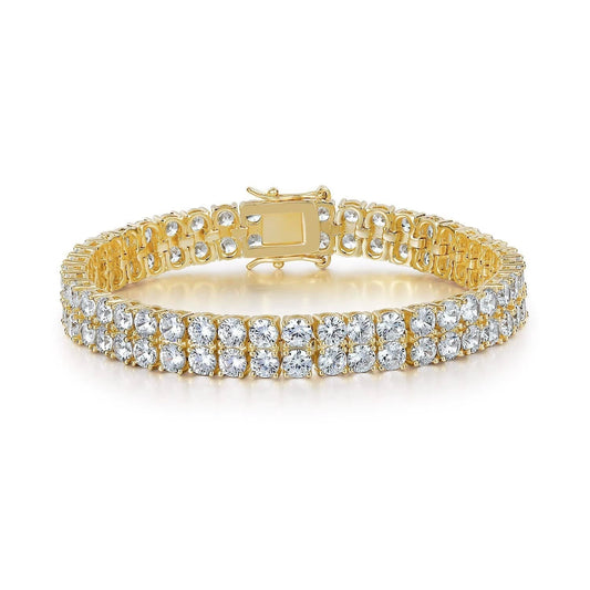 Double Row Pulseira Tennis | Ouro