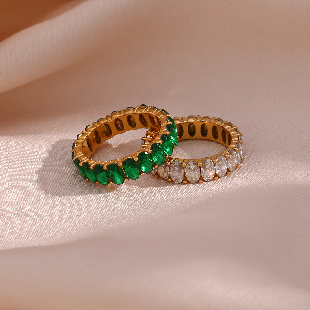 Antoinette Diamante Simulant Ouro Anel