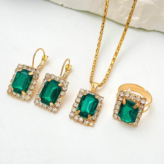 Sylvara Greenveil Conjunto de Joias | Branco Ouro