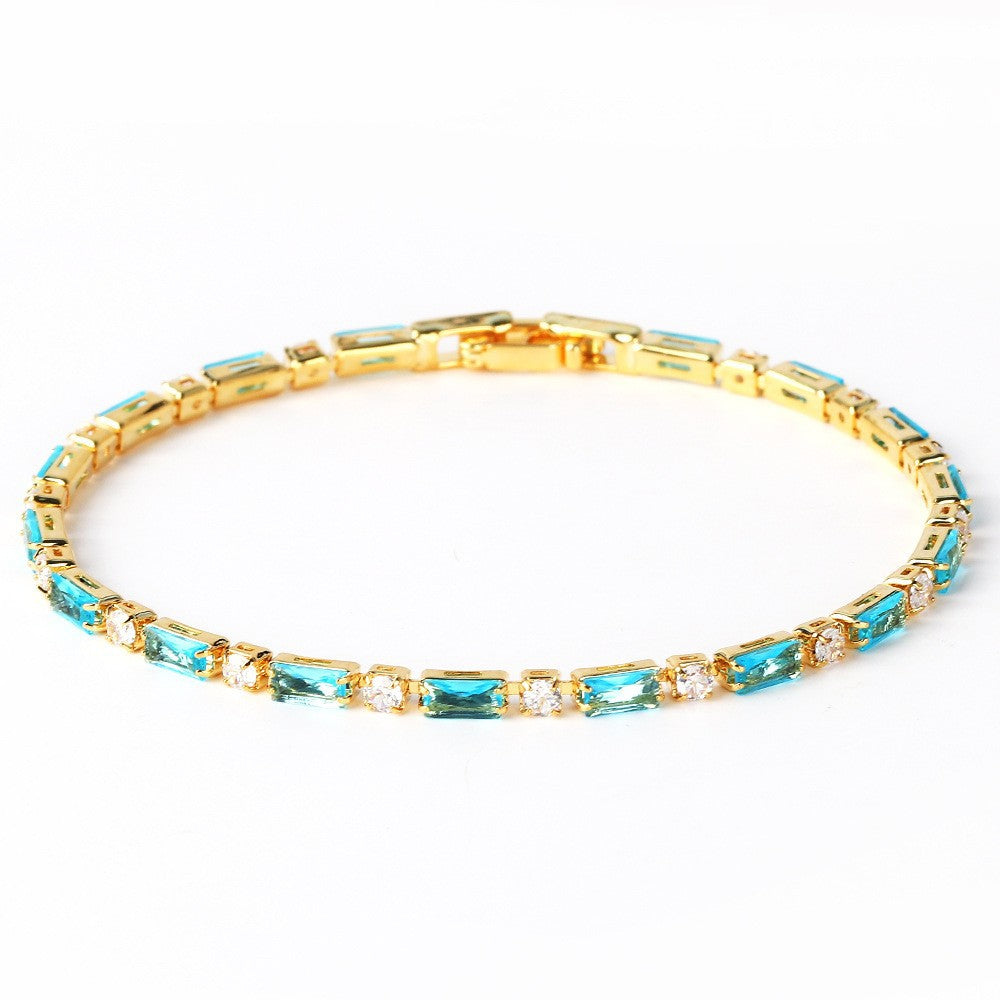 Natural Turquesa Pedra Pulseira | Ouro