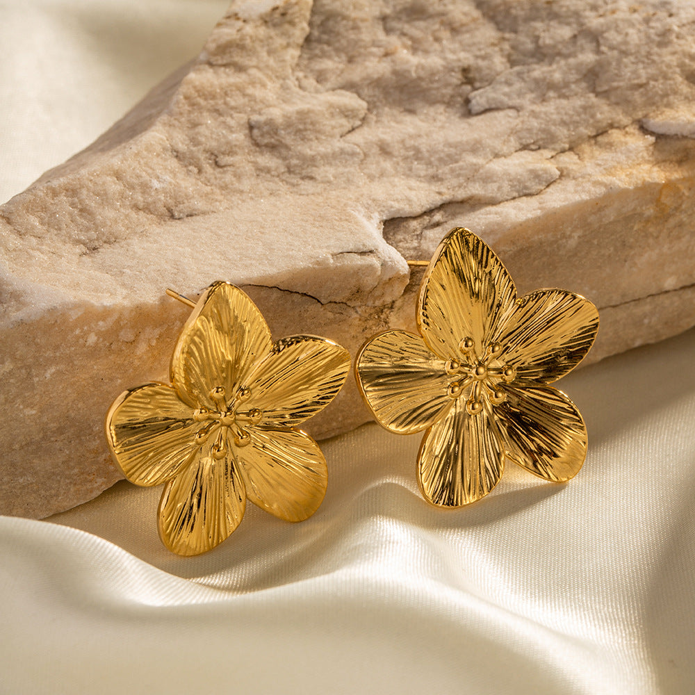 Alice Flower Ouro Brincos