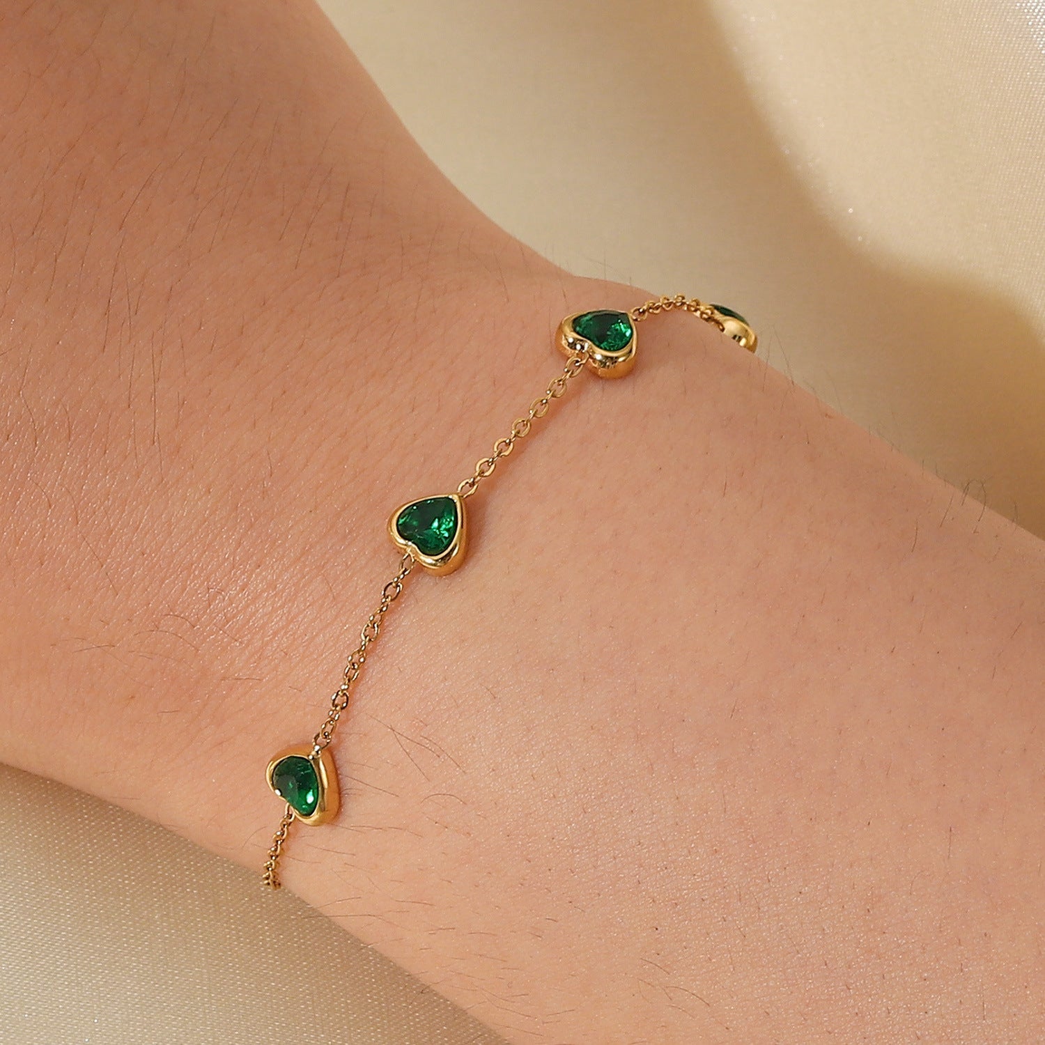 Francia Green Coração Pulseira