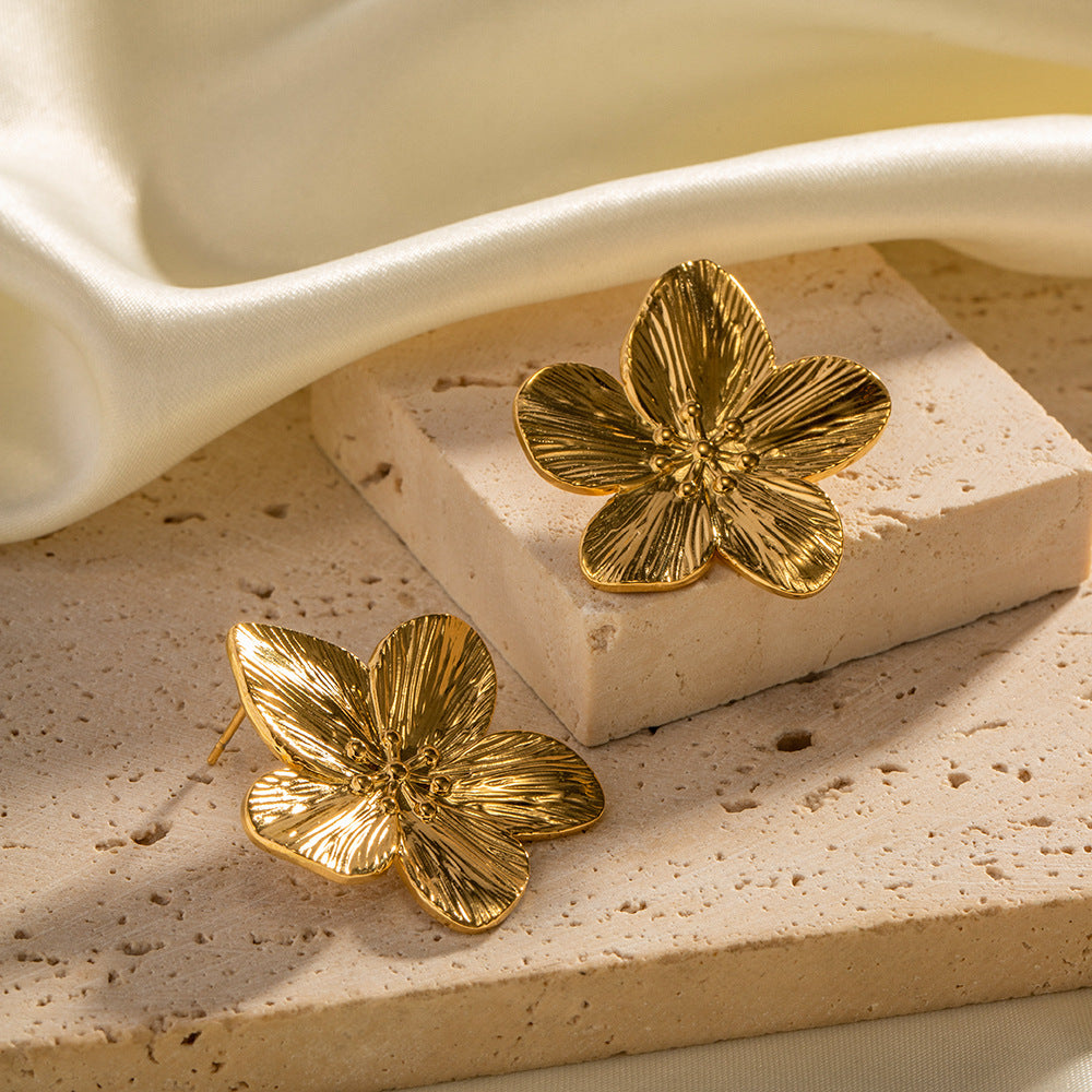 Alice Flower Ouro Brincos