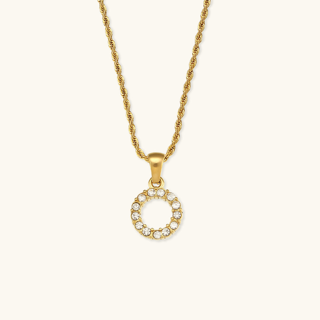 Maeve Letter Initial Diamante Colar