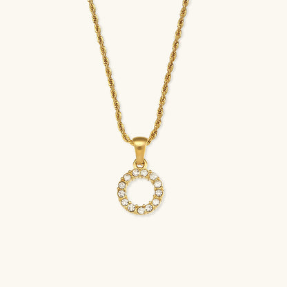 Maeve Letter Initial Diamante Colar