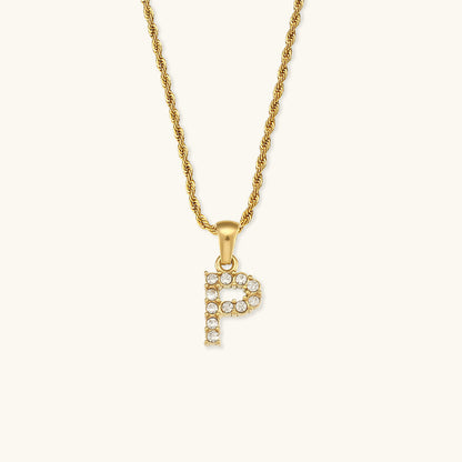 Maeve Letter Initial Diamante Colar