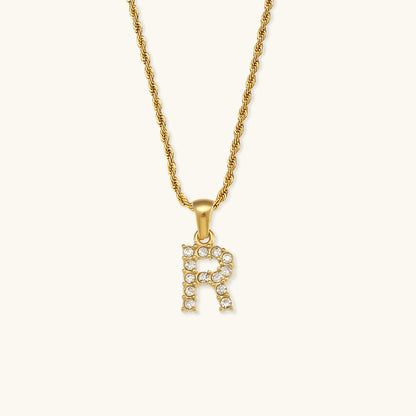 Maeve Letter Initial Diamante Colar