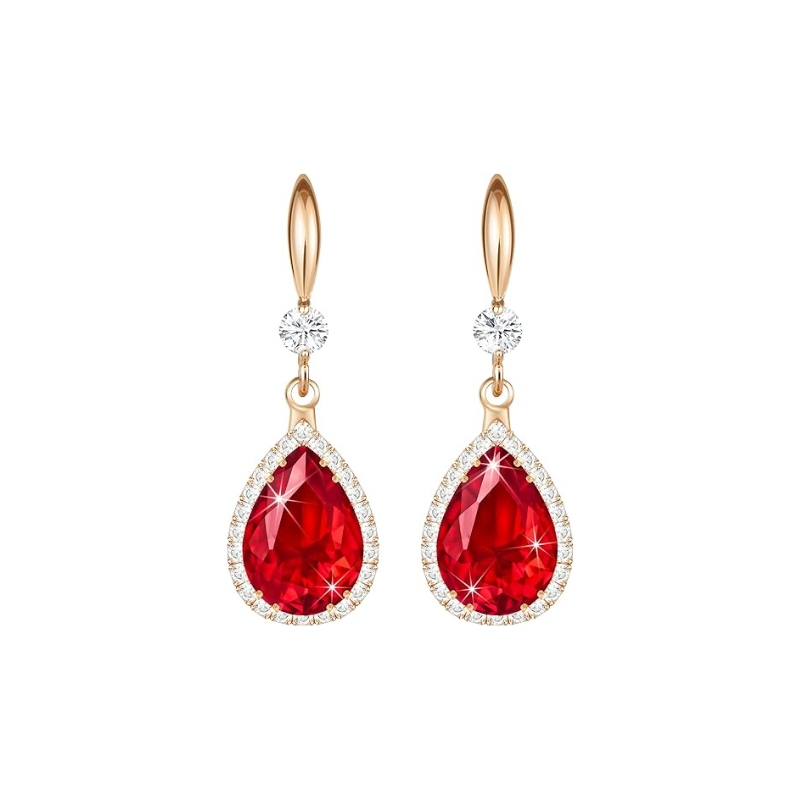 Rubi Teardrop Brincos | Rose Ouro