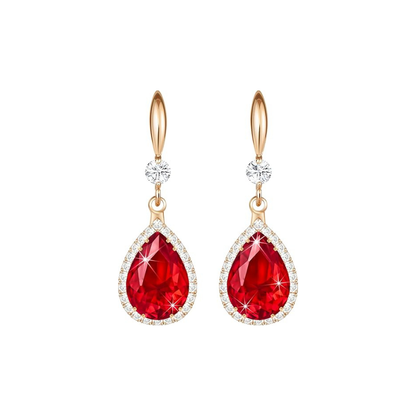 Rubi Teardrop Brincos | Rose Ouro
