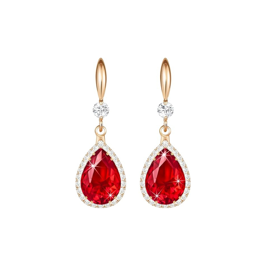 Rubi Teardrop Brincos | Rose Ouro