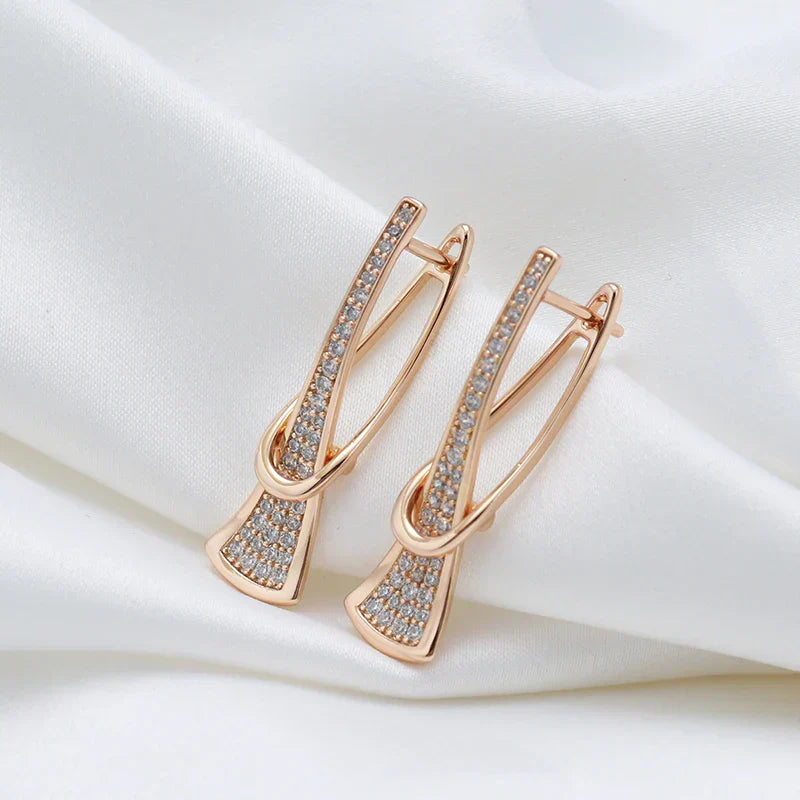 Radiant Layers Cristal Brincos | Ouro