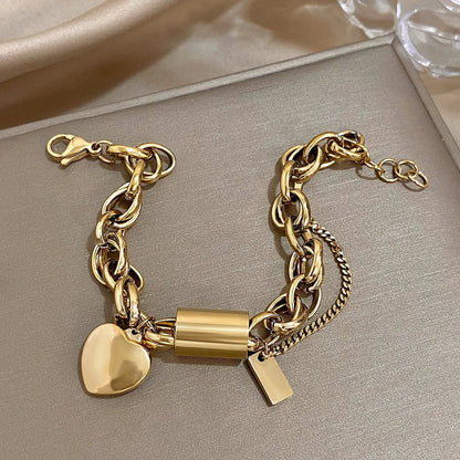 Heartened Chunky Pulseira | Ouro
