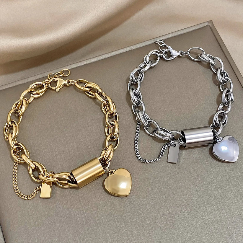 Heartened Chunky Pulseira | Ouro