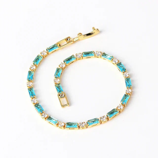 Natural Turquesa Pedra Pulseira | Ouro