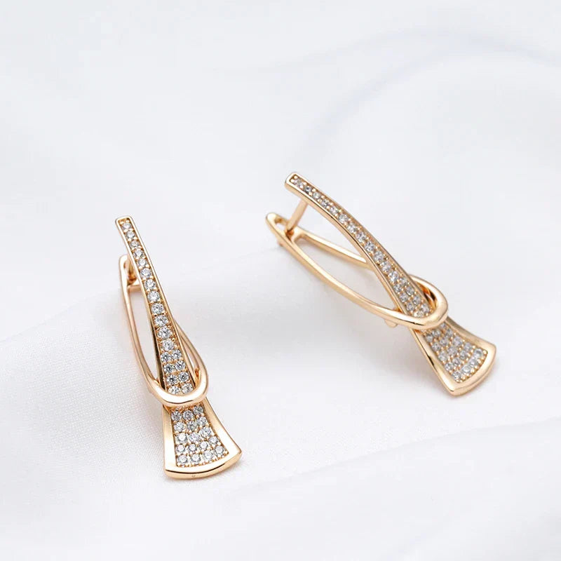 Radiant Layers Cristal Brincos | Ouro