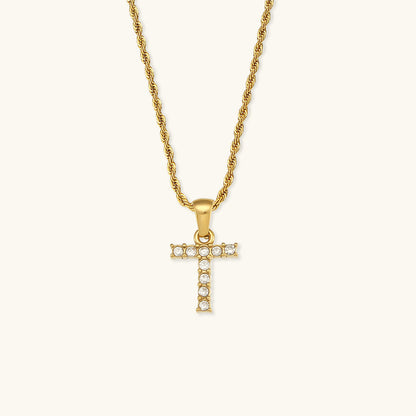 Maeve Letter Initial Diamante Colar