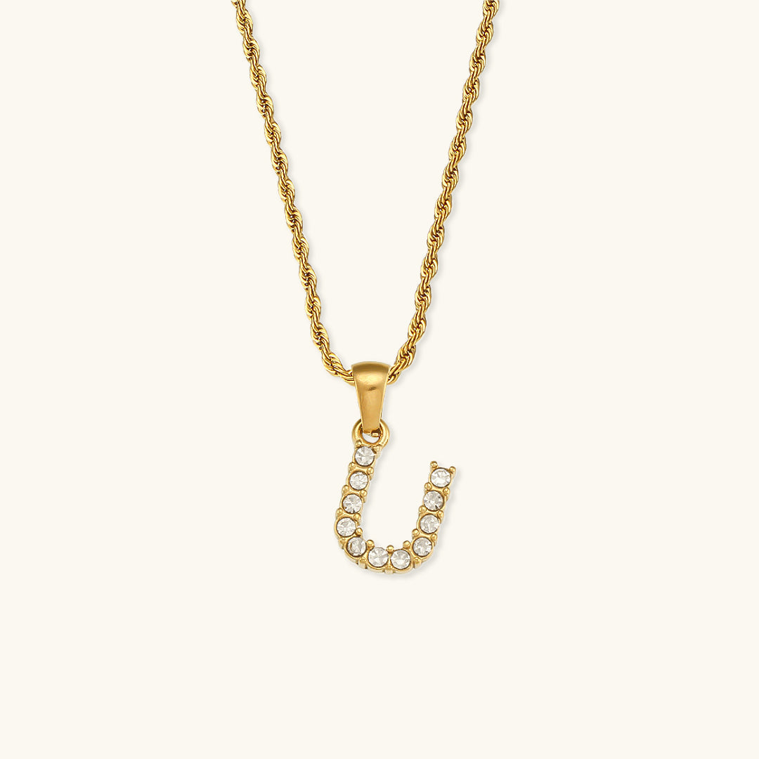 Maeve Letter Initial Diamante Colar
