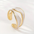 Prata and Ouro Sculptural Cuff Anel