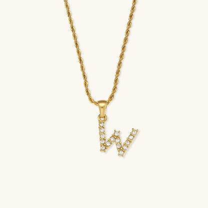 Maeve Letter Initial Diamante Colar