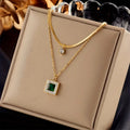 Ouro Esmeralda Layered Colar