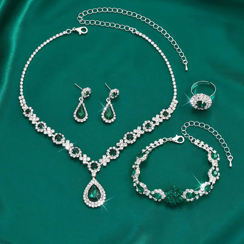 Adriana Lysandre Conjunto de Joias | Branco Ouro