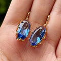 Golden Blue Bloom Brincos | Ouro