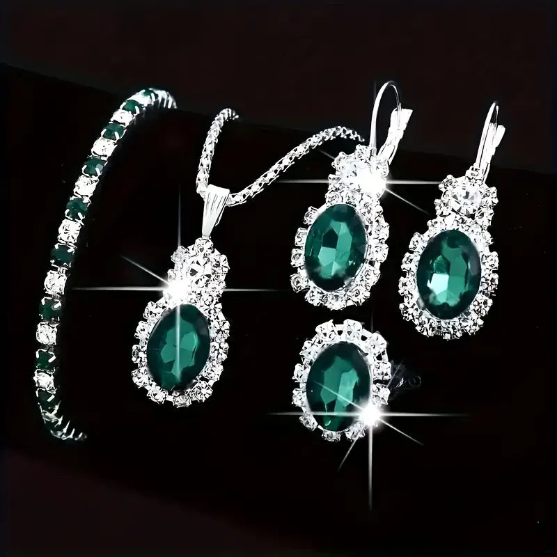 Seloria Grevalyn Conjunto de Joias | Branco Ouro