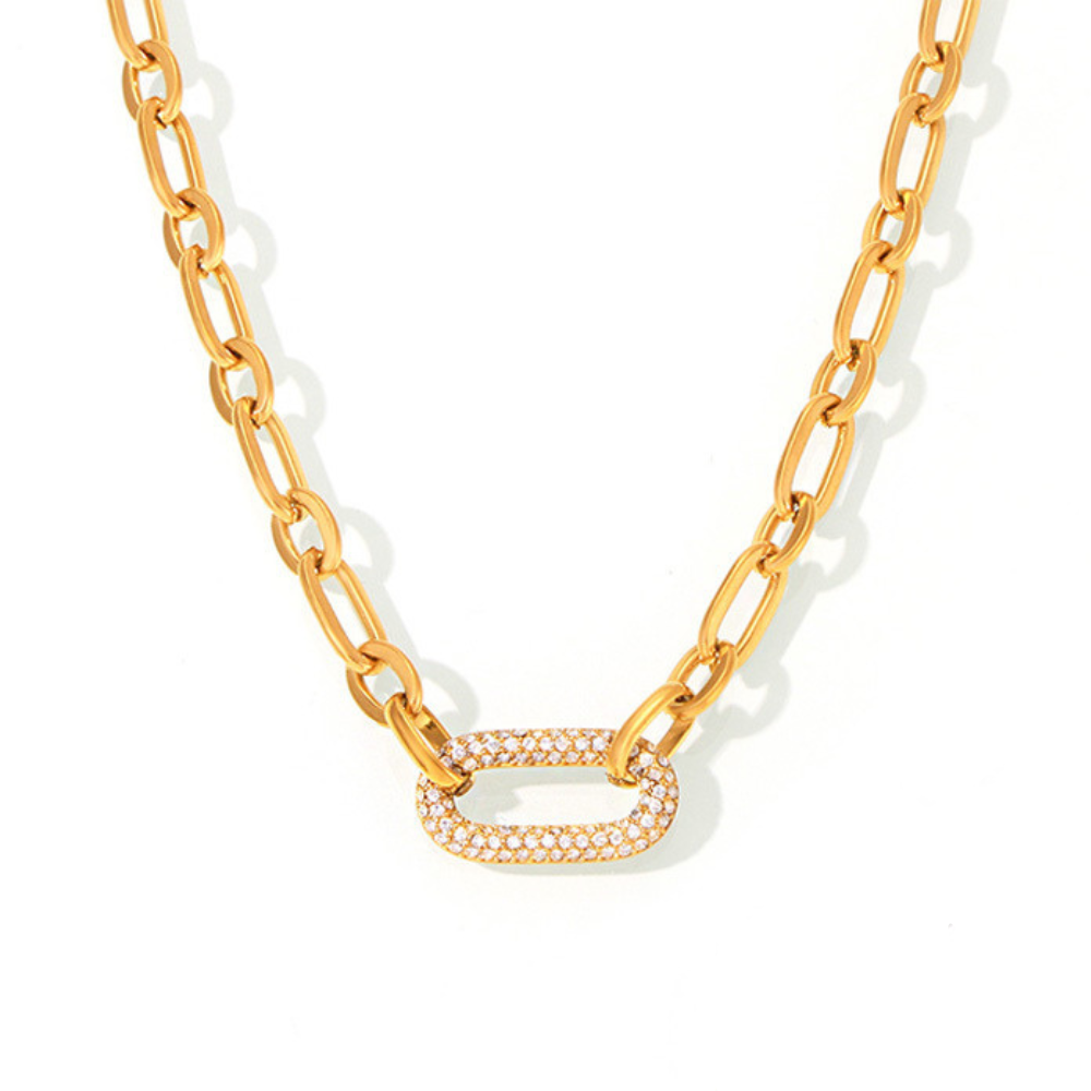 Paved Chunky Chain Link Conjunto de Joias | Ouro