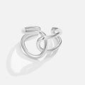 Prata Interlocking Open Anel