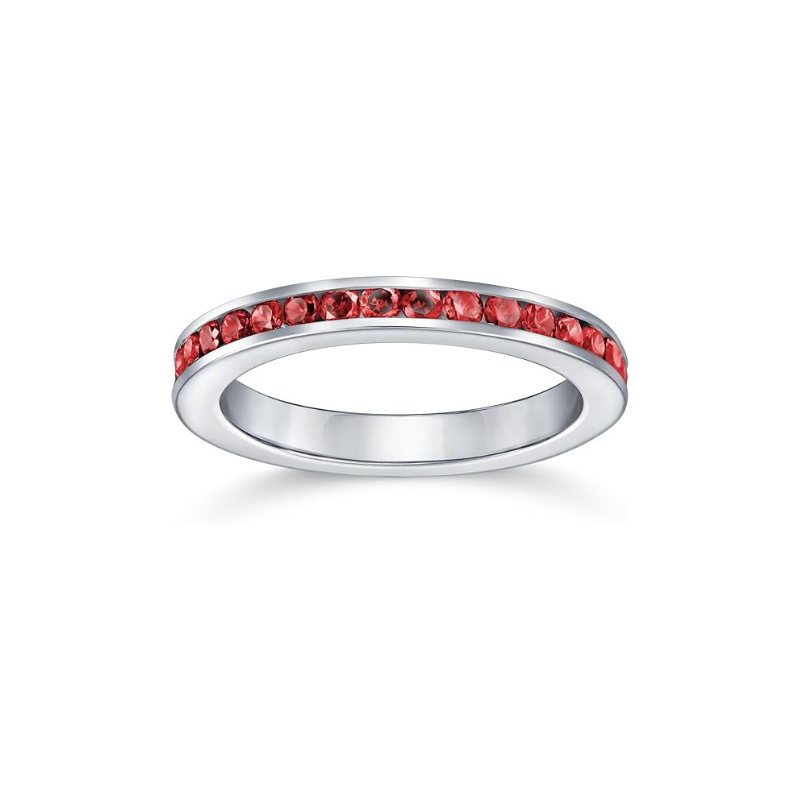 Rubi Eternity Band Anel | Branco Ouro