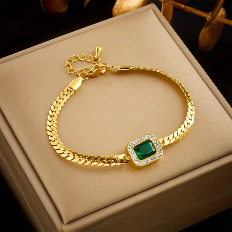 Ouro Esmeralda Chain Pulseira