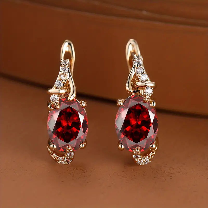 Crimson Twilight Brincos Pendentes | Ouro