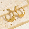 Sculpted Crescent Brincos de Argola | Ouro
