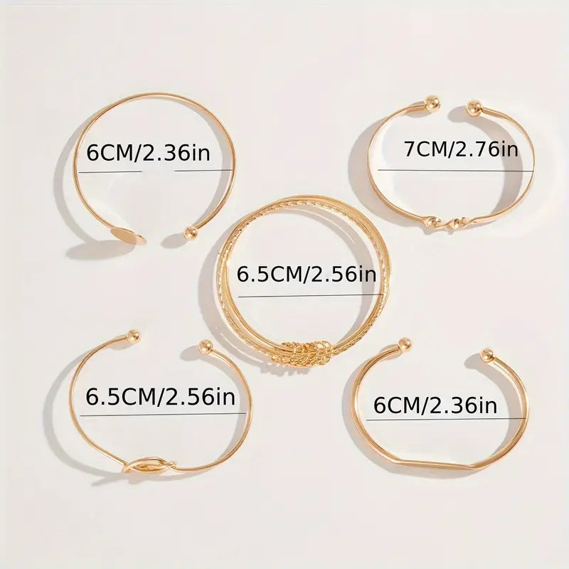 Knotted Elegance Conjunto de Pulseiras | Ouro